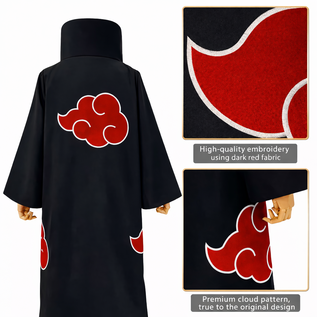 Itachi Uchiha Akatsuki Cloak Cosplay Costume – Anime Robe (Naruto Inspired)
