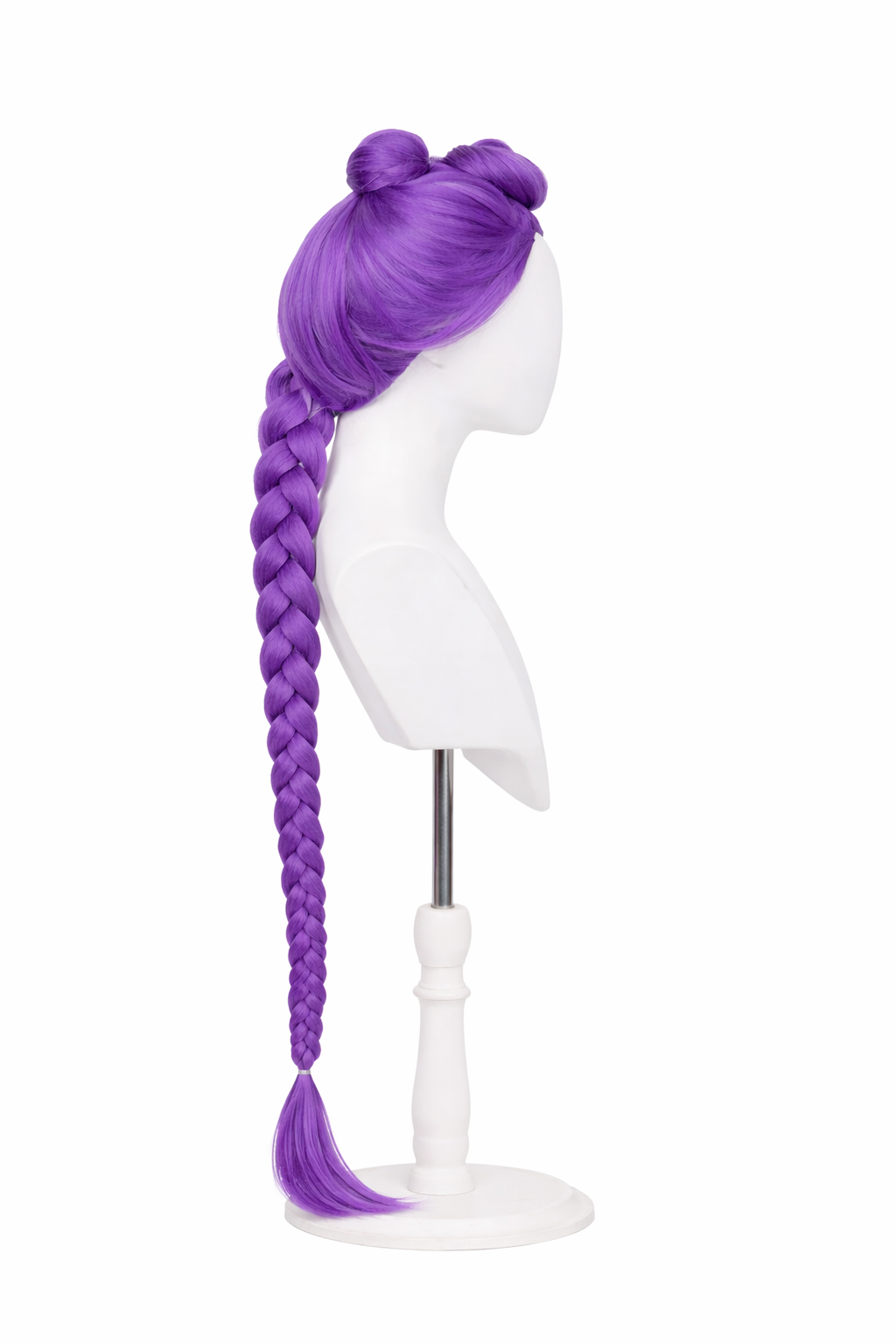 K-Pop Demon Hunters Rumi Cosplay Wig – Long Purple Braided Anime Wig with Bun