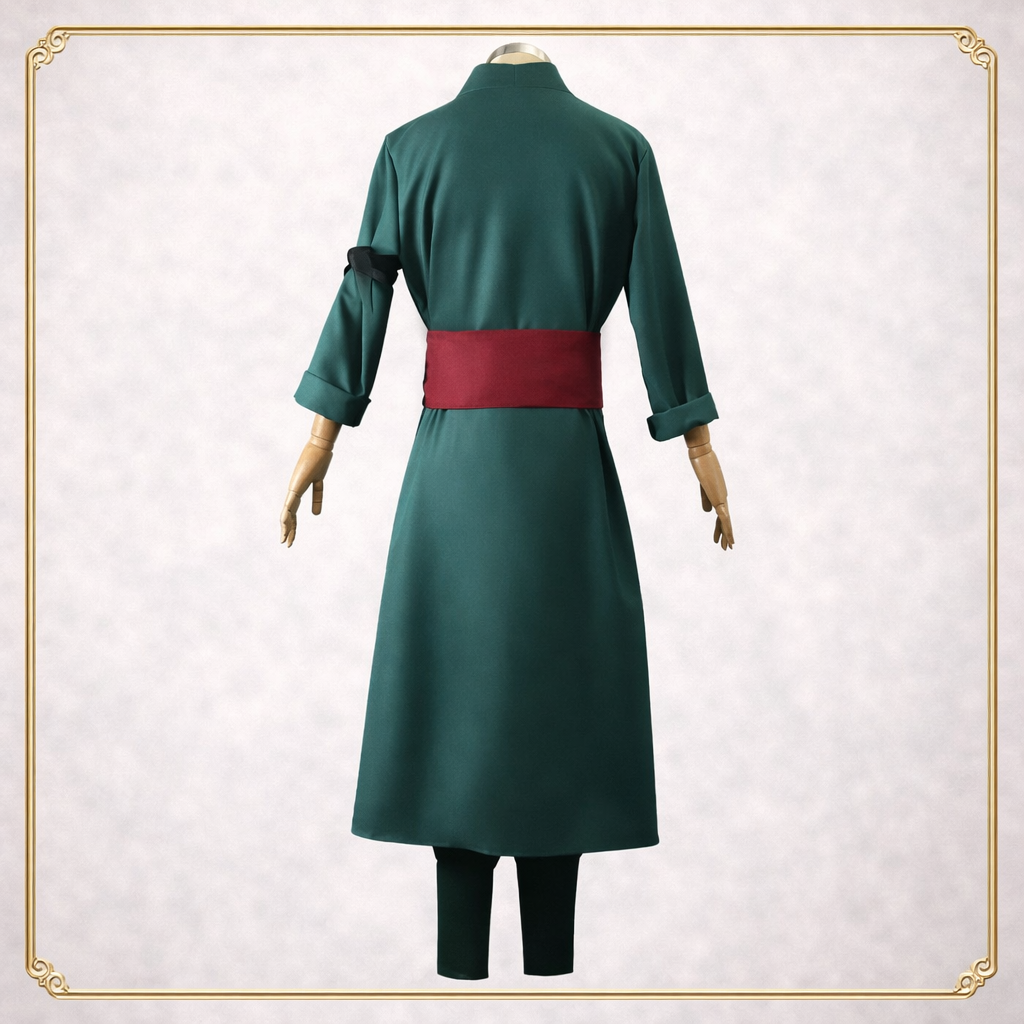 Roronoa Zoro Cosplay Costume – One Piece Kimono Robe Set with Earrings