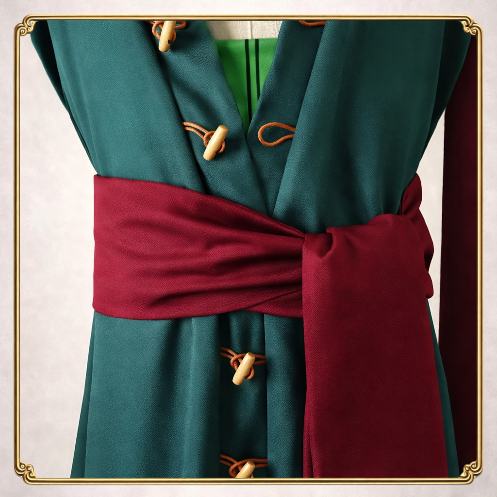 Roronoa Zoro Cosplay Costume – One Piece Kimono Robe Set with Earrings
