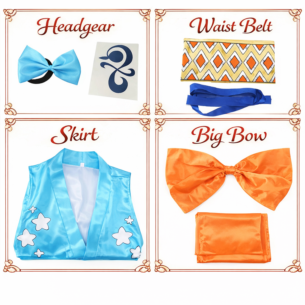 Nami Cosplay Costume Dress – One Piece Anime Outfit with Headgear