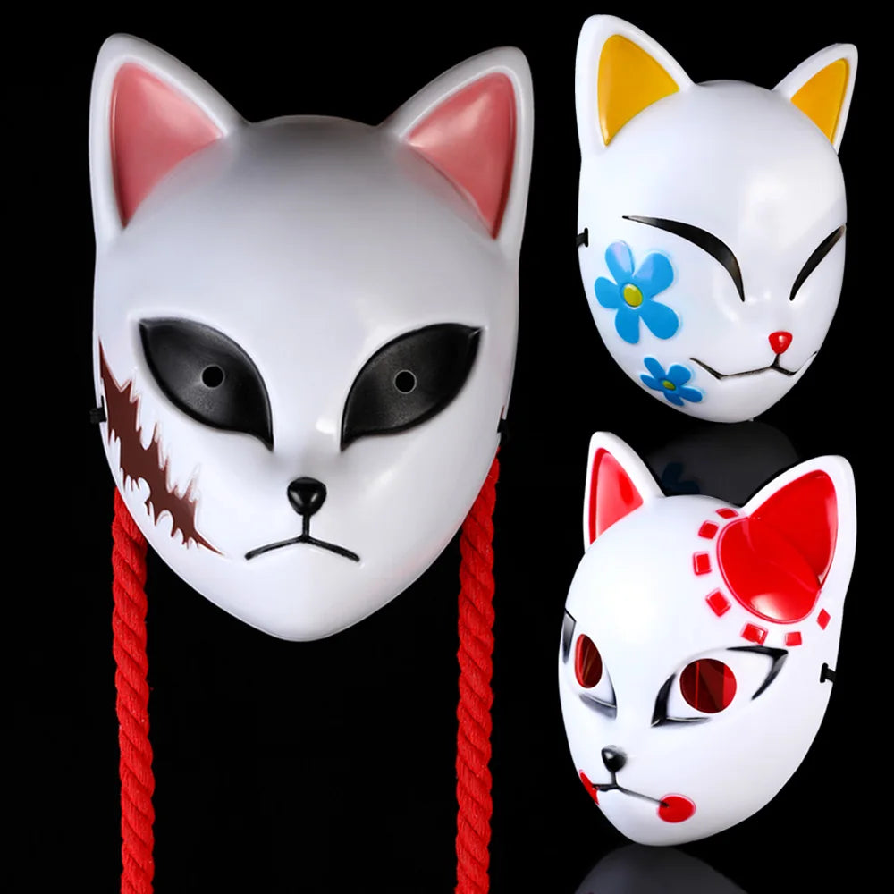 Demon Fox Mask – Anime Cosplay Prop - Tanjiro, Sabito, Makomo