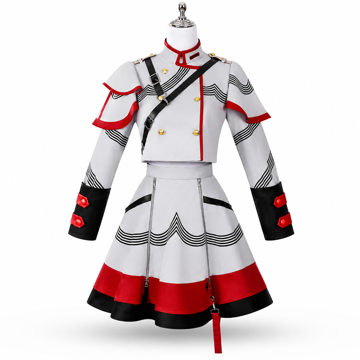 Kasane Teto Cosplay Costume – Gray Uniform Outfit Set