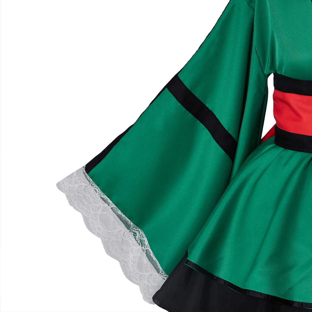 Midoriya Izuku Women’s Cosplay Costume – Anime Kimono Dress Outfit
