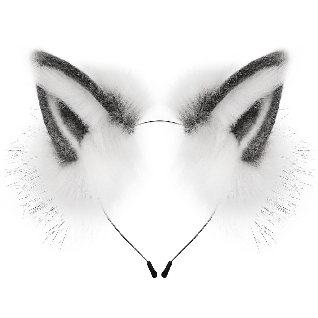 Faux Fur Fox & Wolf Ear Headband – Furry Cosplay Hair Accessory