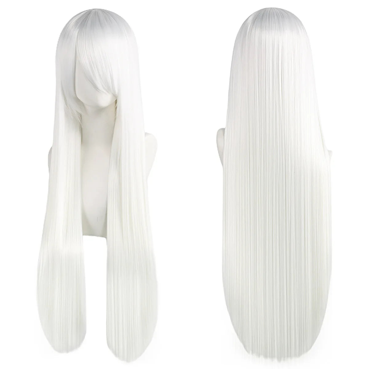 Persephone Classic White Cosplay Wig – 32in Long Straight Synthetic Hair