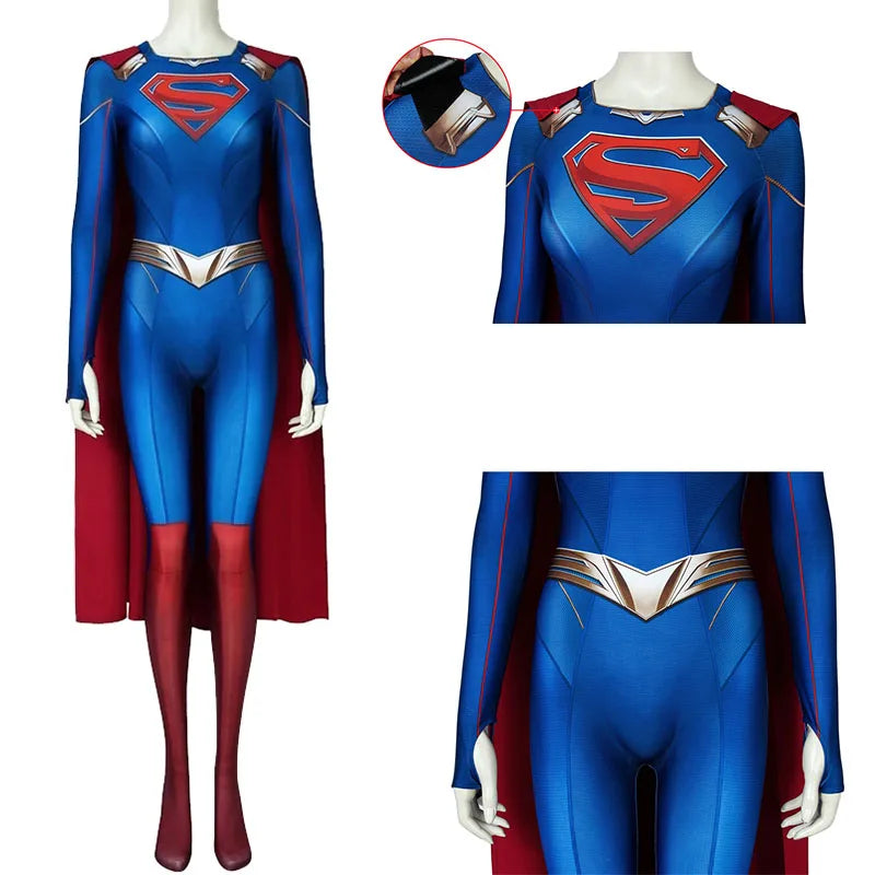 Women’s Superhero Cosplay Jumpsuit Set – Hero Cape Costume