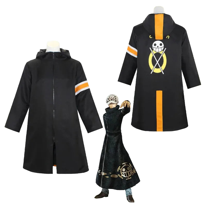 Trafalgar Law Cosplay Cloak – One Piece Black Windbreaker Coat