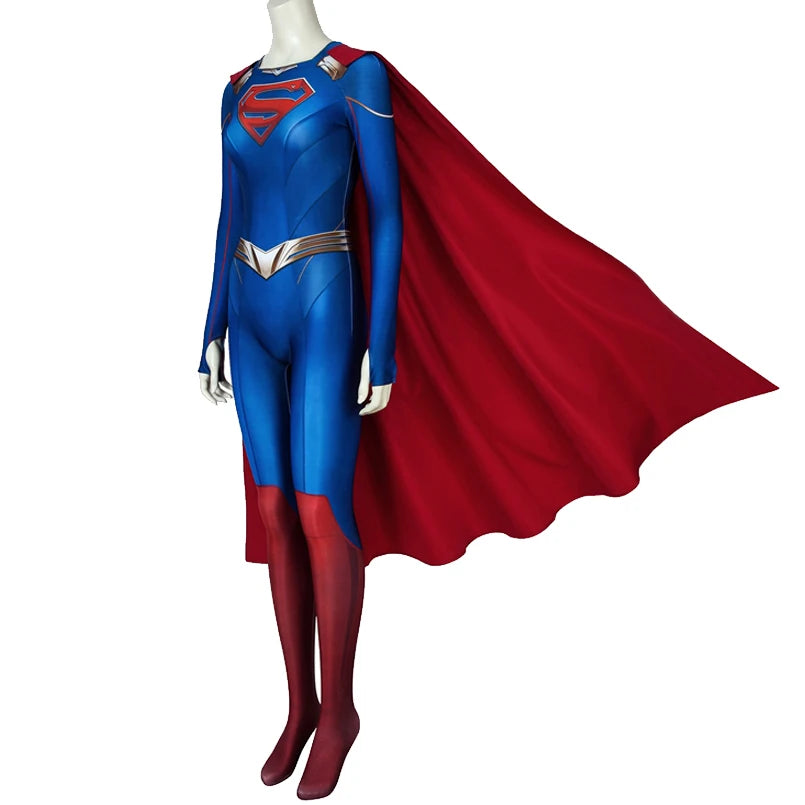 Women’s Superhero Cosplay Jumpsuit Set – Hero Cape Costume