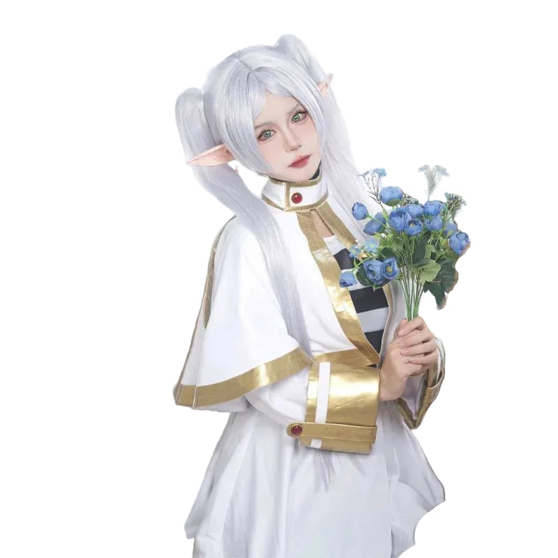 Frieren Inspired Cosplay Wig – Long Silver White Anime Fantasy Wig