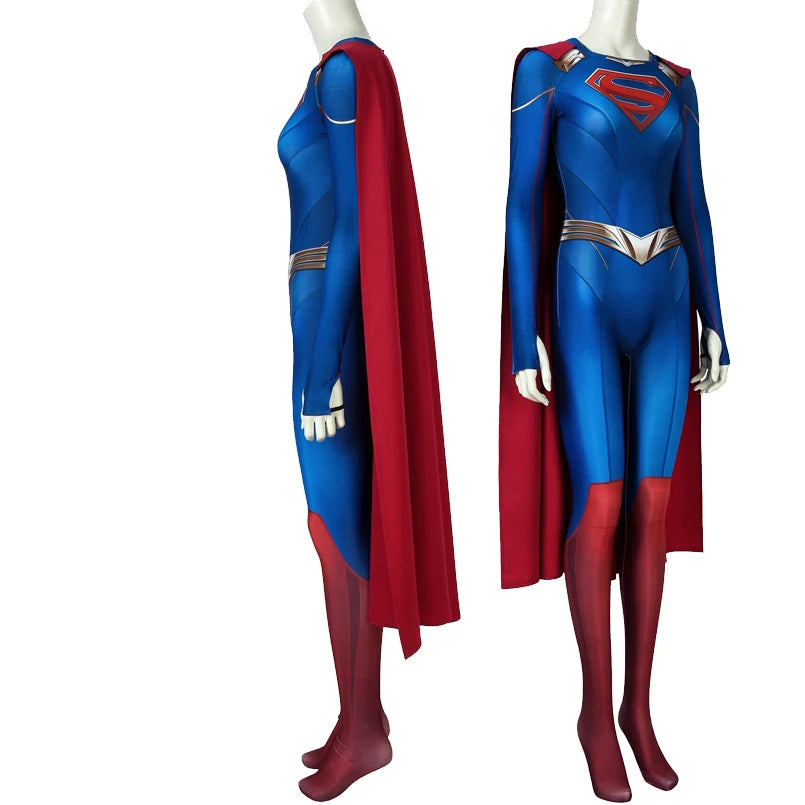 Women’s Superhero Cosplay Jumpsuit Set – Hero Cape Costume
