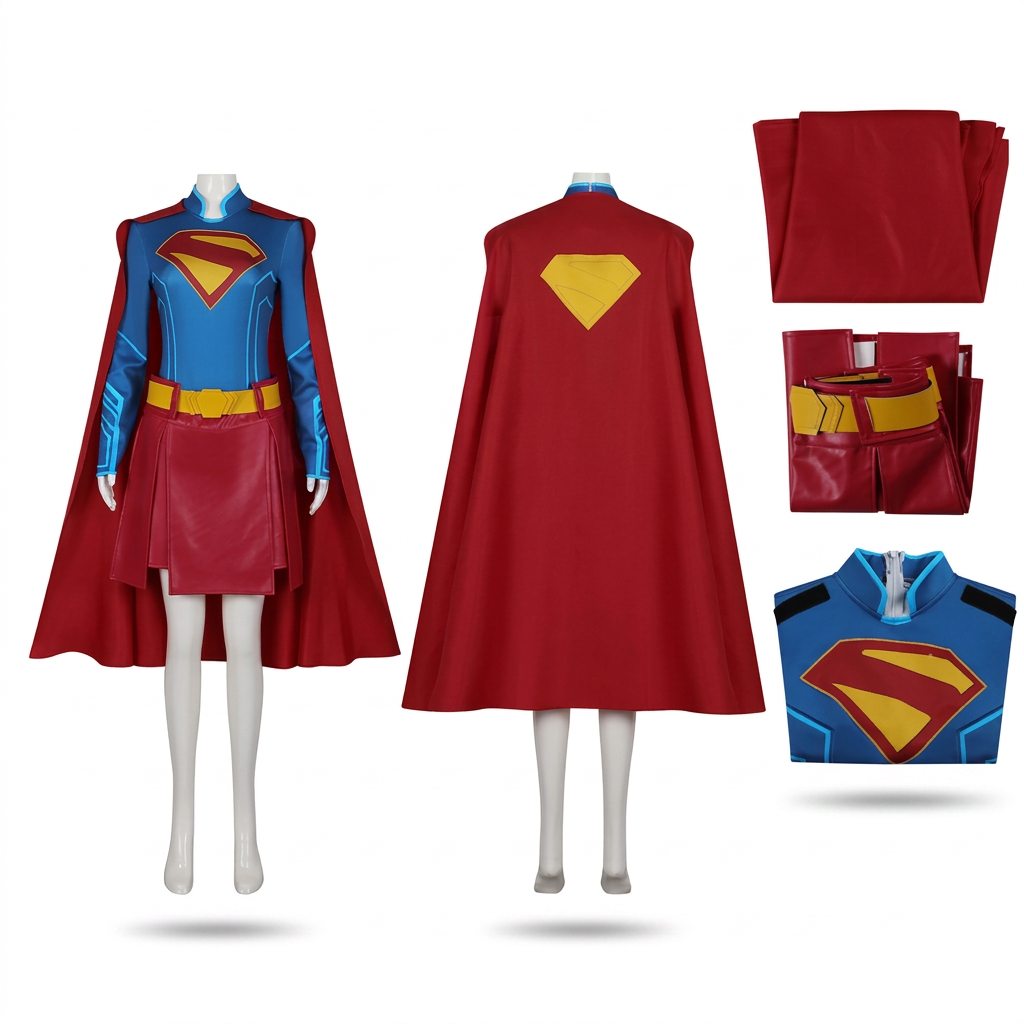 Women’s Superhero Cosplay Costume – Top Skirt & Cape Set