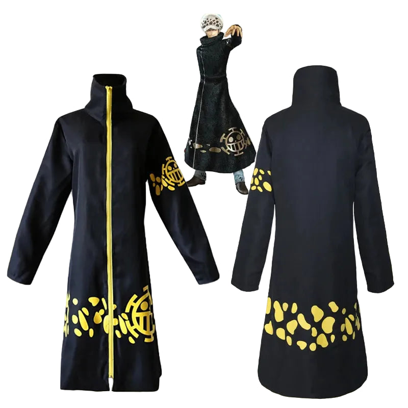 Trafalgar Law Cosplay Cloak – One Piece Black Windbreaker Coat