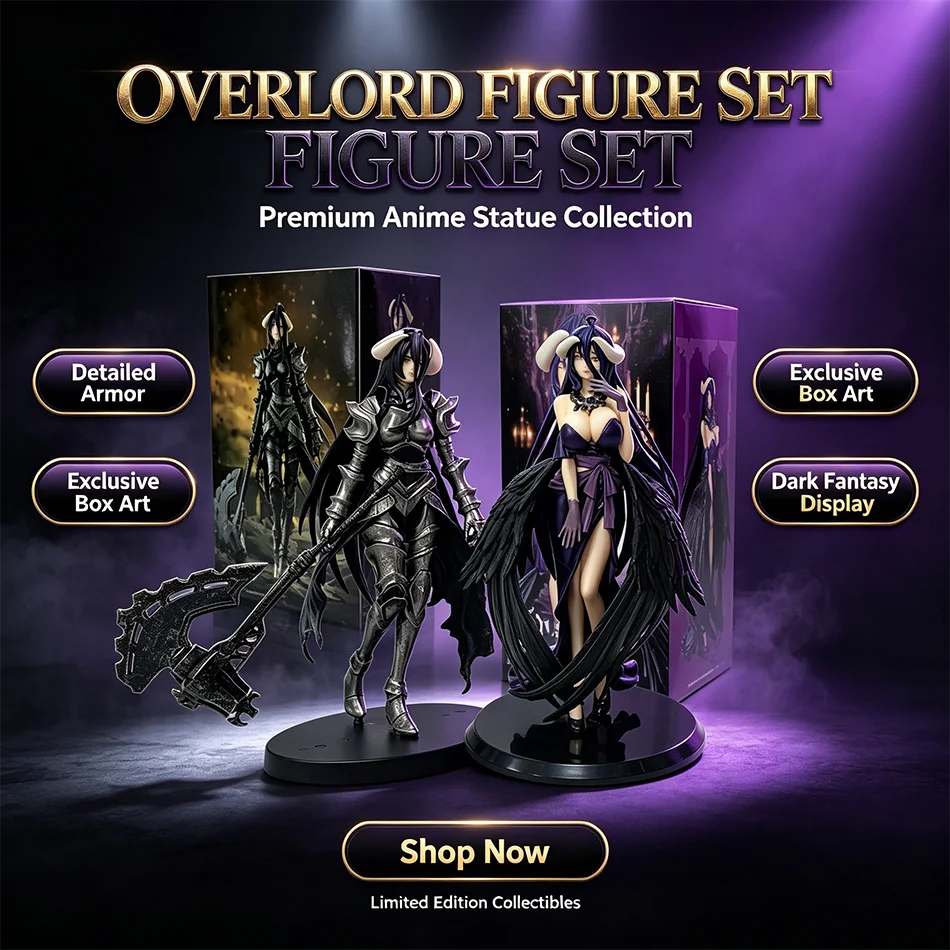 Overlord Albedo Figure Bundle – Winged & Armored 2-Piece Collectible Set