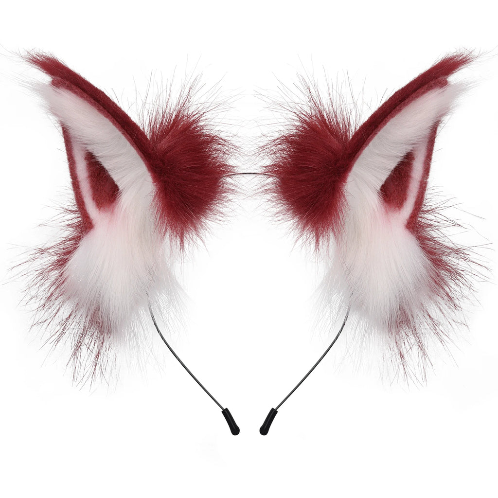 Faux Fur Fox & Wolf Ear Headband – Furry Cosplay Hair Accessory