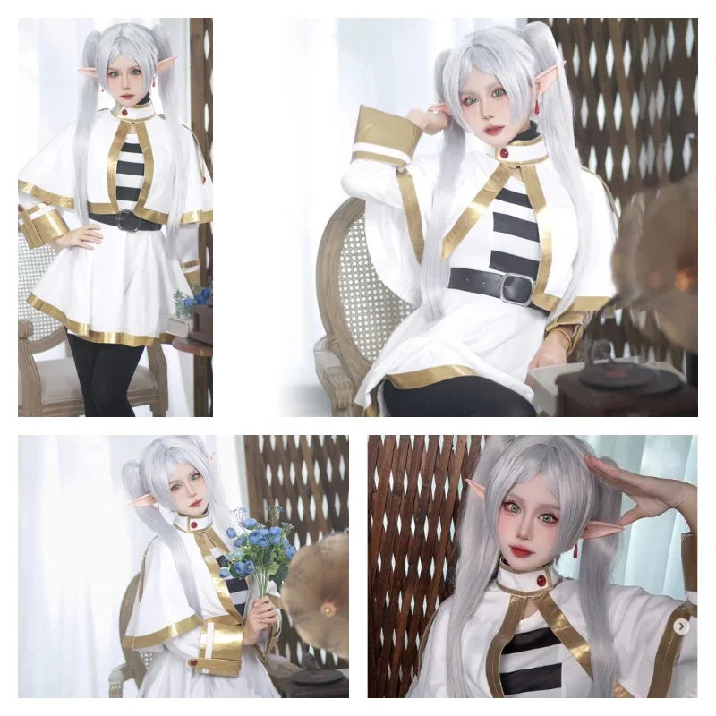 Frieren Inspired Cosplay Wig – Long Silver White Anime Fantasy Wig