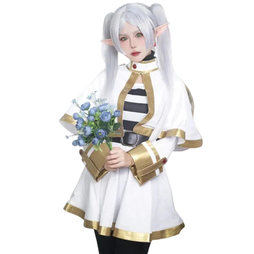 Frieren Inspired Cosplay Wig – Long Silver White Anime Fantasy Wig