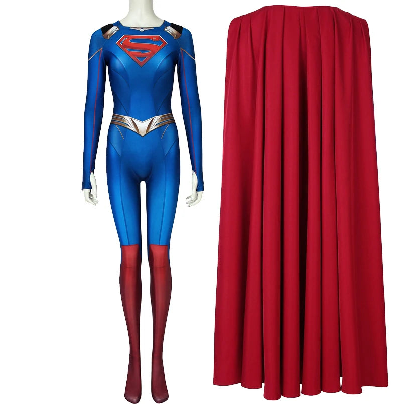 Women’s Superhero Cosplay Jumpsuit Set – Hero Cape Costume