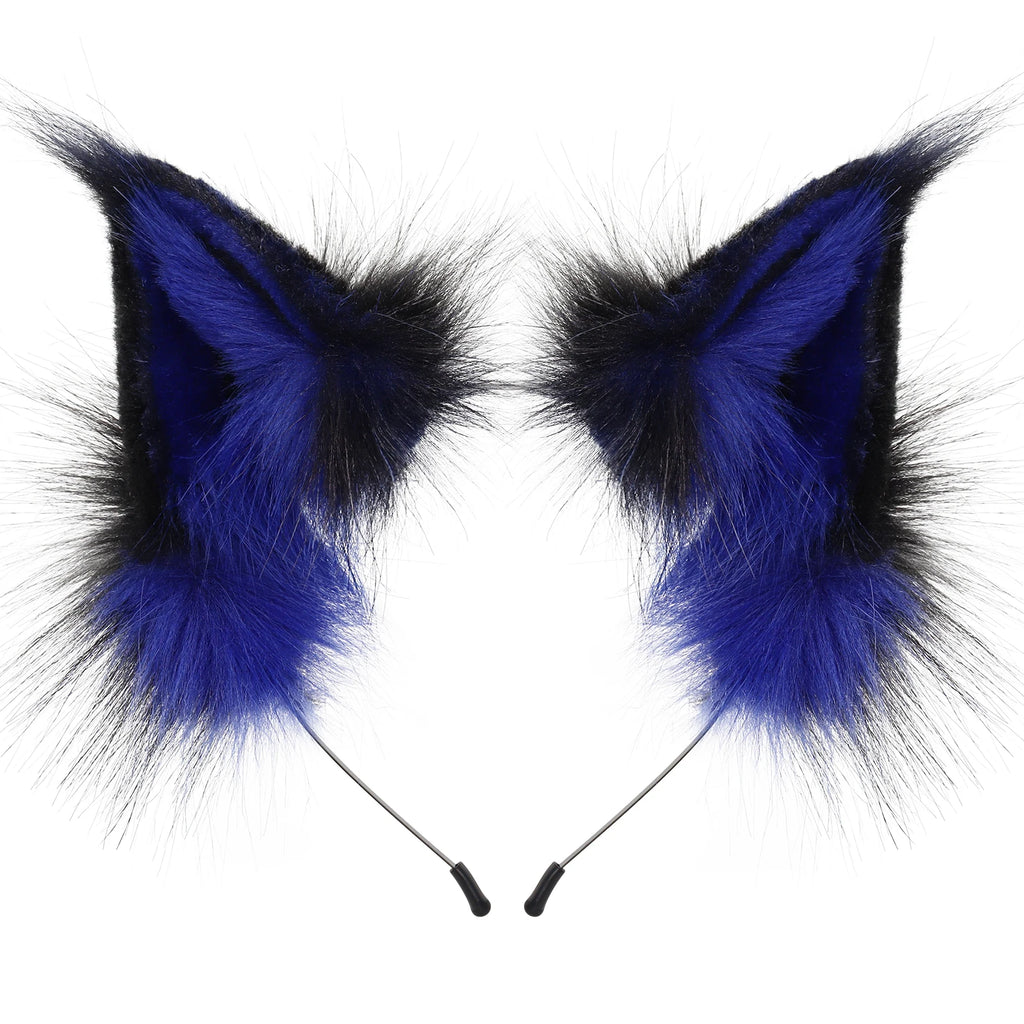 Faux Fur Fox & Wolf Ear Headband – Furry Cosplay Hair Accessory