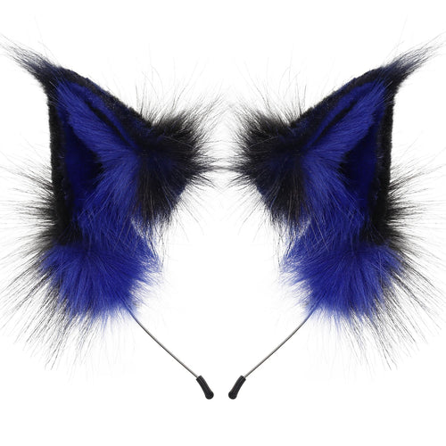 Faux Fur Fox & Wolf Ear Headband – Furry Cosplay Hair Accessory