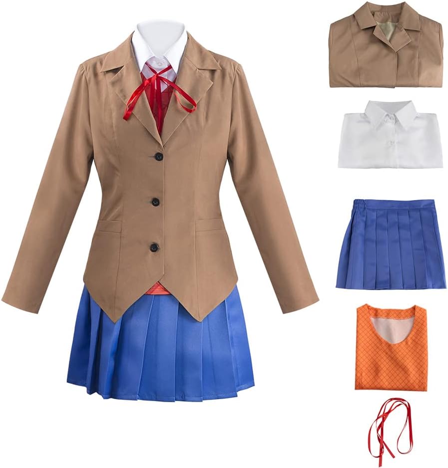 Doki Doki Literature Club School Uniform Cosplay Costume – Anime Blazer & Skirt Set