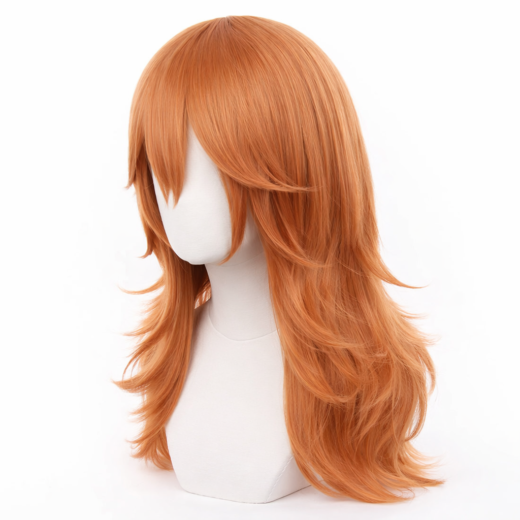 Angel Devil Wig – Chainsaw Man Long Orange Brown Cosplay Hair