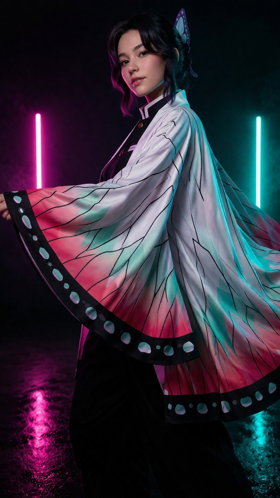 Shinobu Kocho Cosplay Cloak – Demon Slayer Butterfly Kimono Cardigan