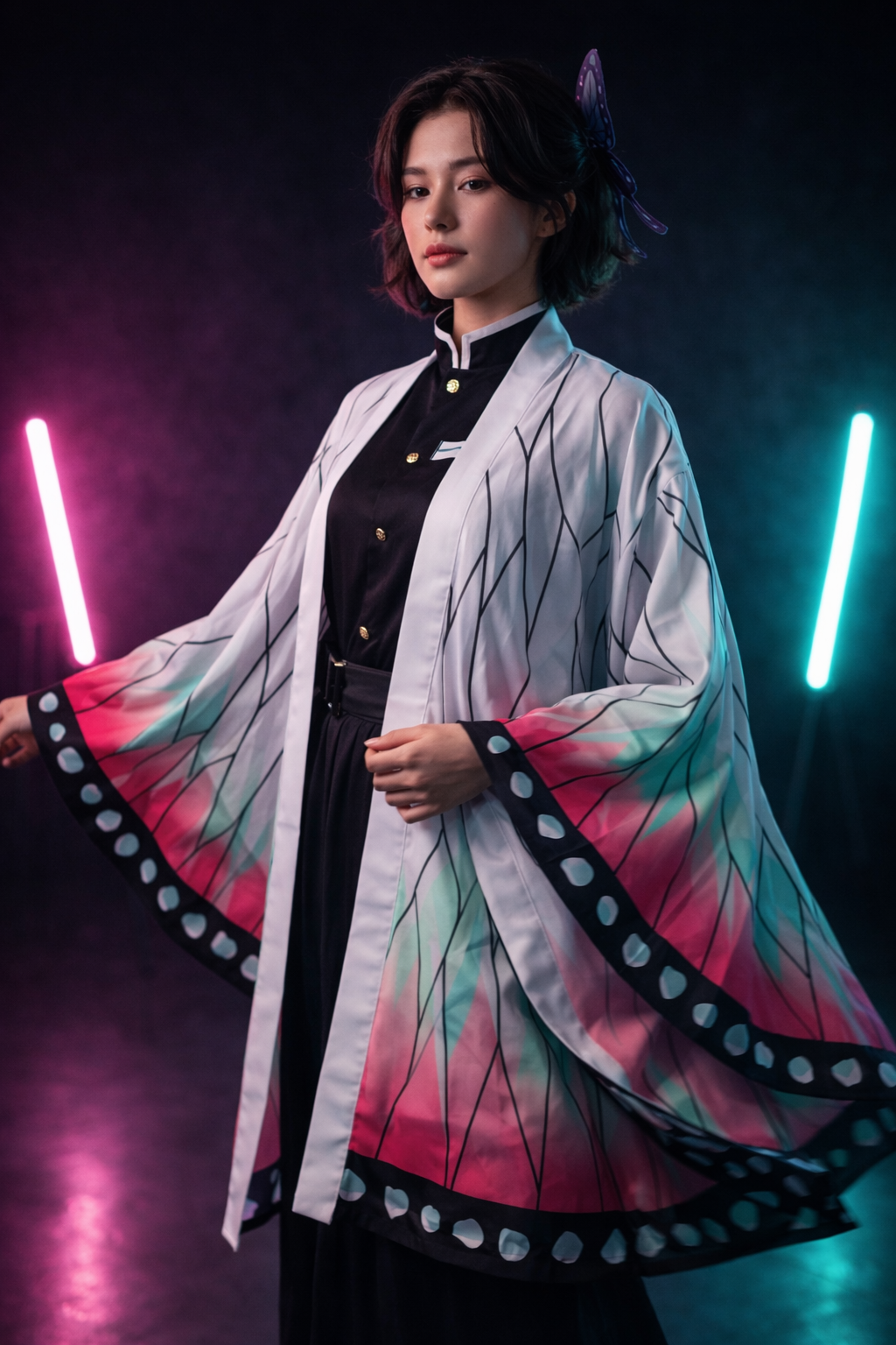 Shinobu Kocho Cosplay Cloak – Demon Slayer Butterfly Kimono Cardigan