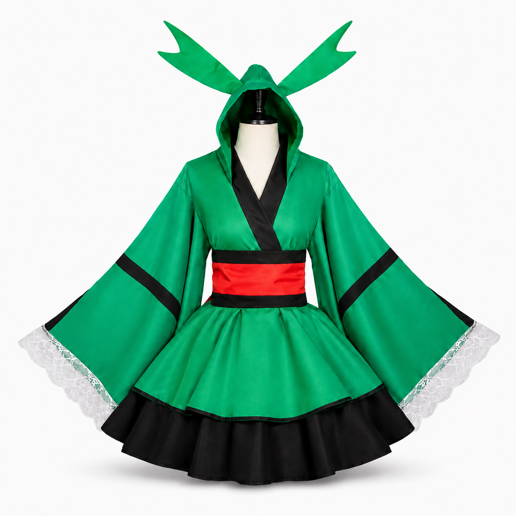 Midoriya Izuku Women’s Cosplay Costume – Anime Kimono Dress Outfit