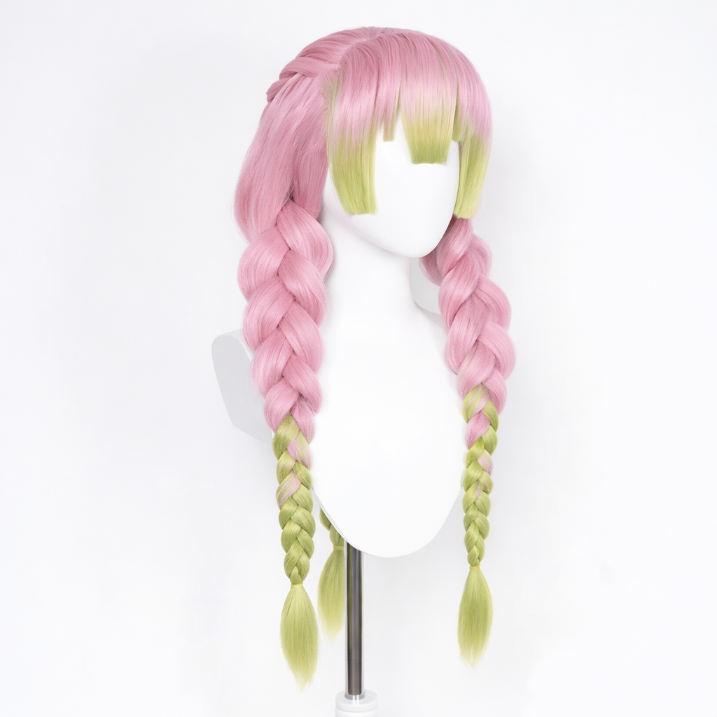 Mitsuri Kanroji Wig – Demon Slayer Long Pink & Green Cosplay Hair