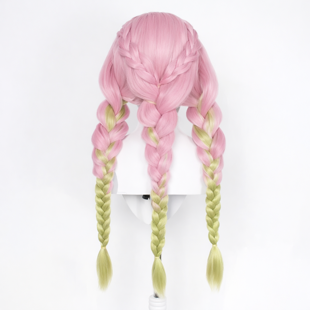 Mitsuri Kanroji Wig – Demon Slayer Long Pink & Green Cosplay Hair