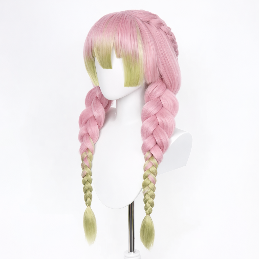 Mitsuri Kanroji Wig – Demon Slayer Long Pink & Green Cosplay Hair