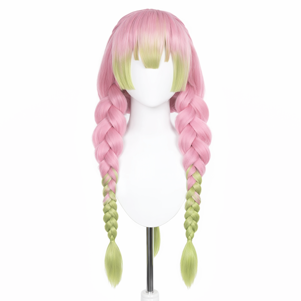 Mitsuri Kanroji Wig – Demon Slayer Long Pink & Green Cosplay Hair