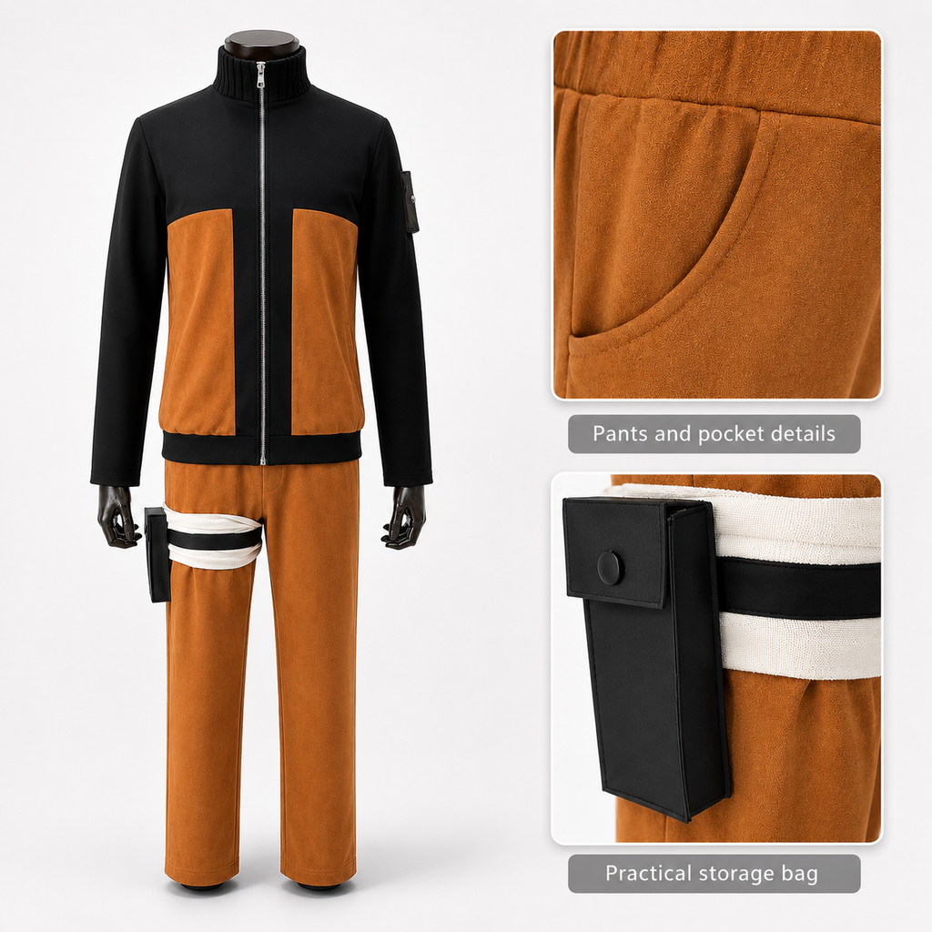 Naruto Uzumaki Cosplay Inspired Costume – Adult Anime Outfit Set