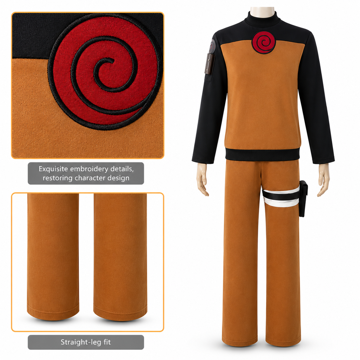Naruto Uzumaki Cosplay Inspired Costume – Adult Anime Outfit Set