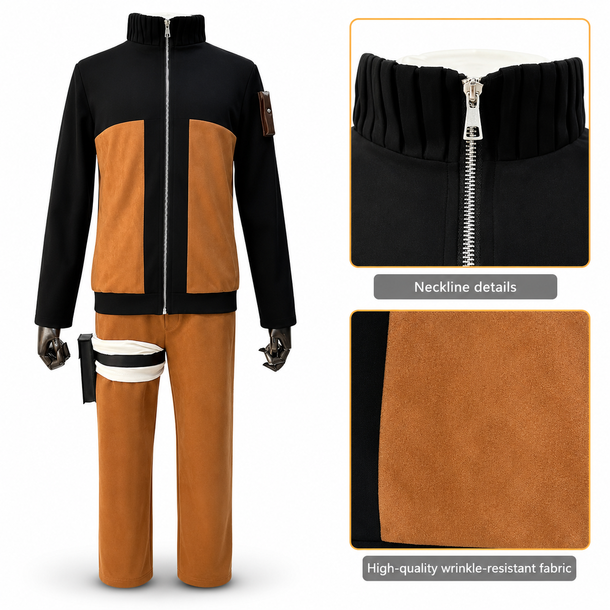 Naruto Uzumaki Cosplay Inspired Costume – Adult Anime Outfit Set