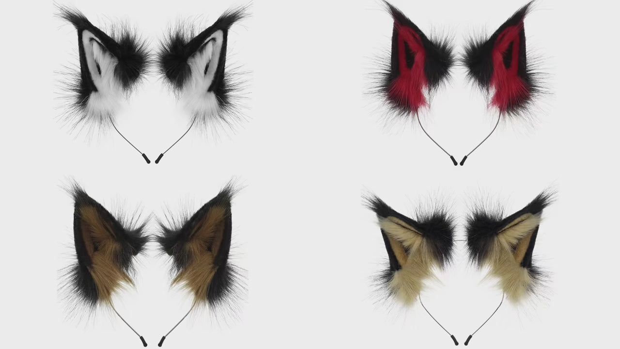 Faux Fur Fox & Wolf Ear Headband – Furry Cosplay Hair Accessory