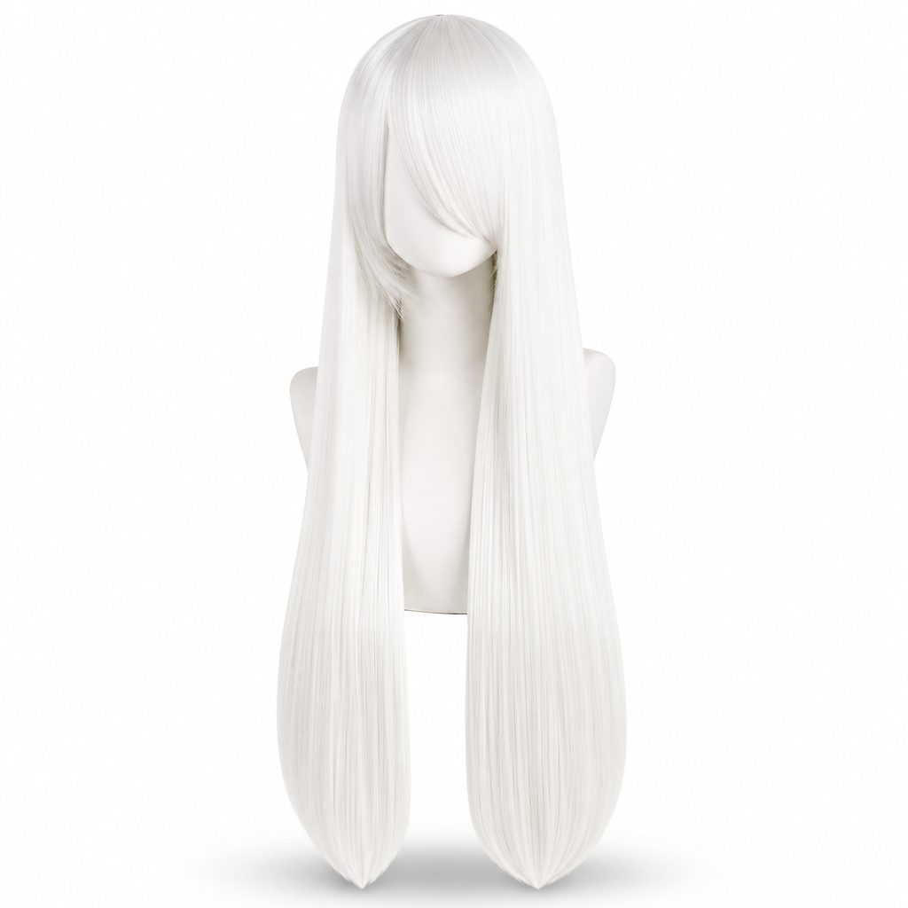 Persephone Classic White Cosplay Wig – 32in Long Straight Synthetic Hair