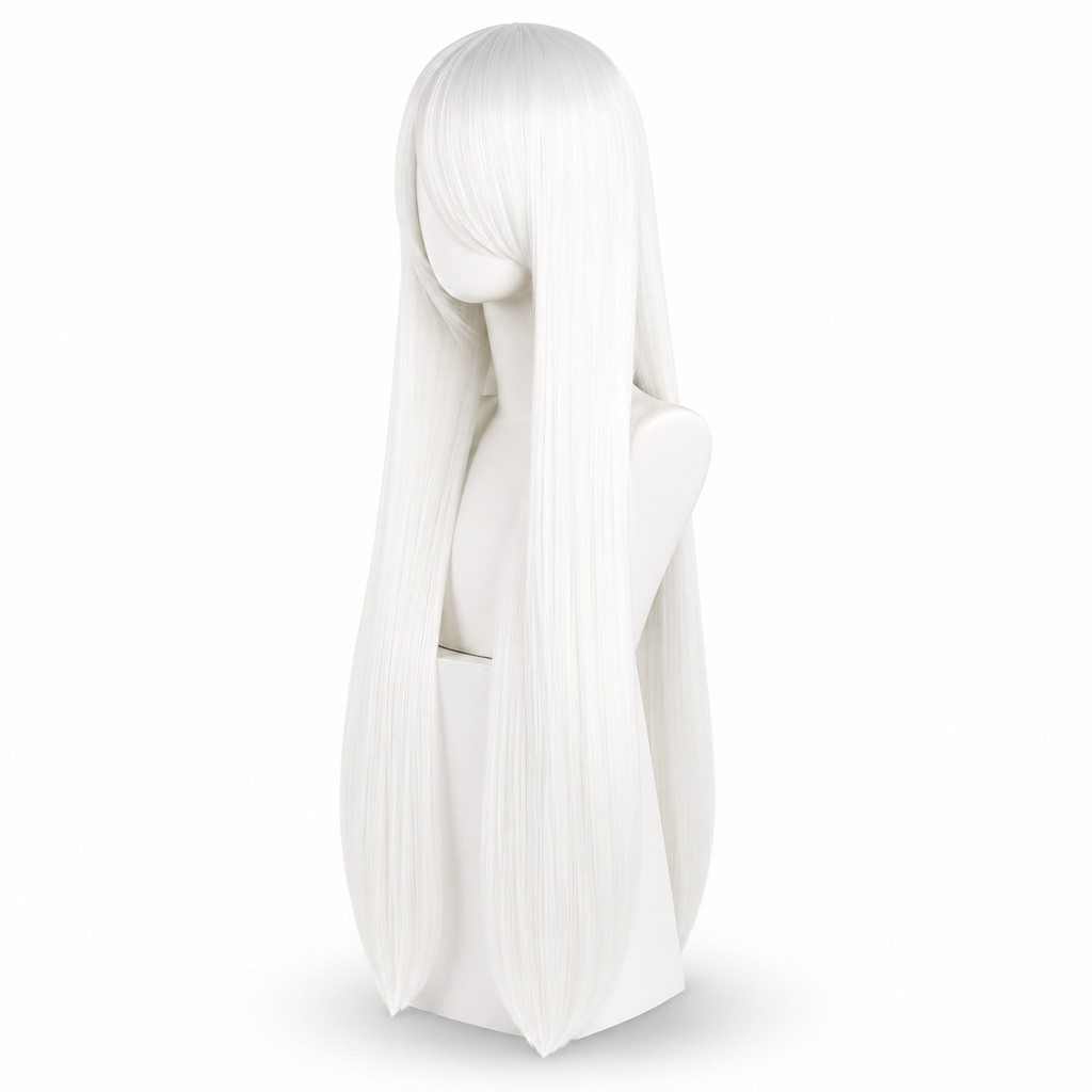 Persephone Classic White Cosplay Wig – 32in Long Straight Synthetic Hair