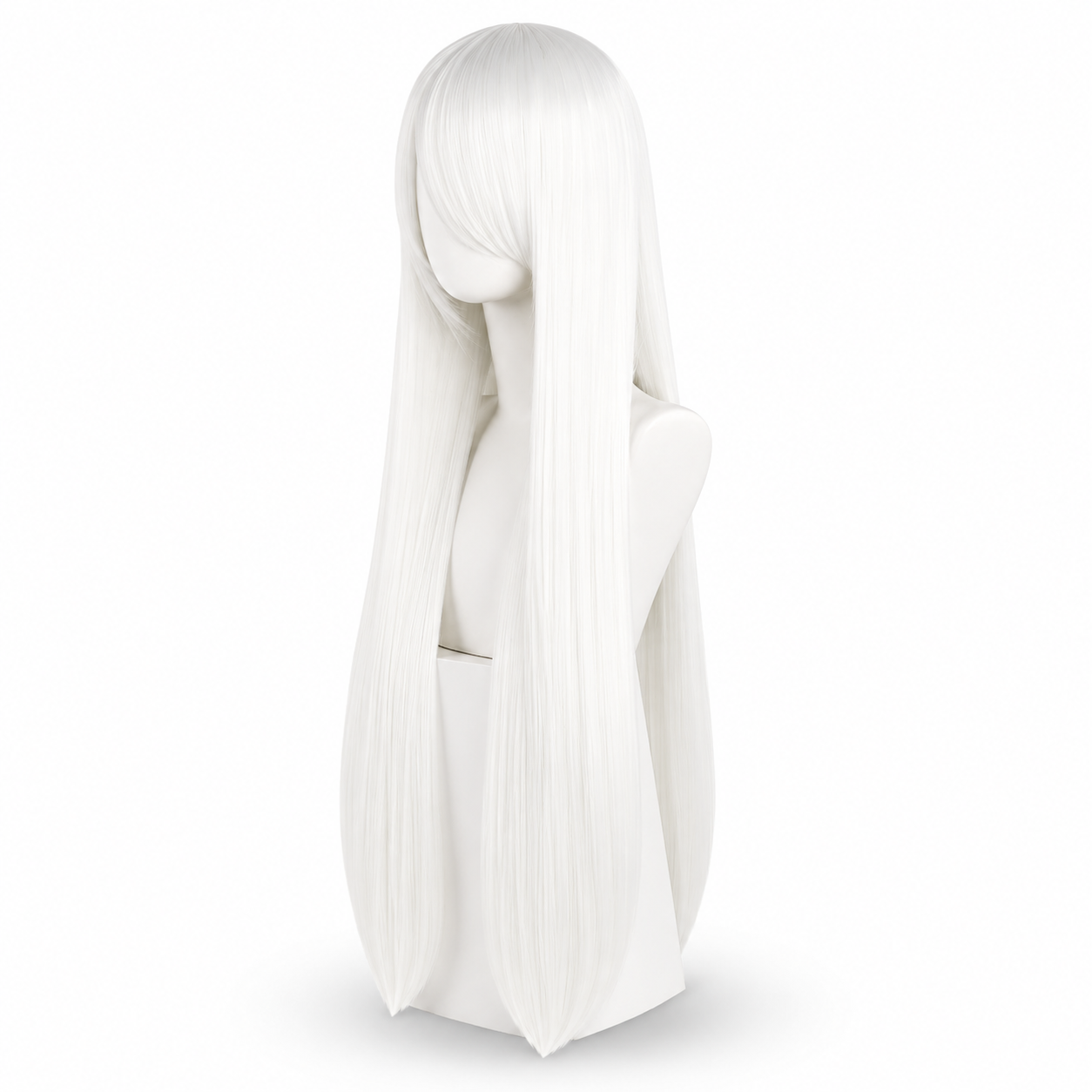 Persephone Classic White Cosplay Wig – 32in Long Straight Synthetic Hair