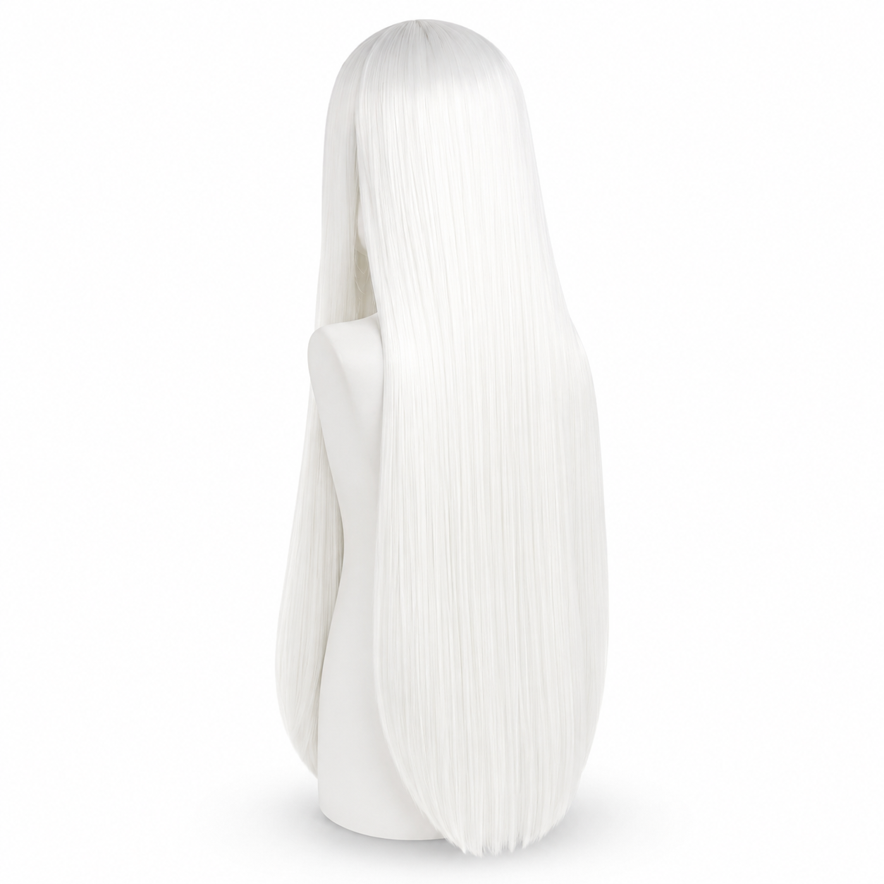Persephone Classic White Cosplay Wig – 32in Long Straight Synthetic Hair