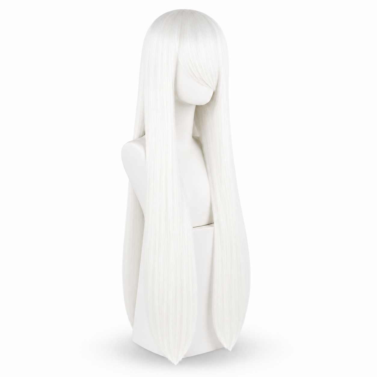 Persephone Classic White Cosplay Wig – 32in Long Straight Synthetic Hair
