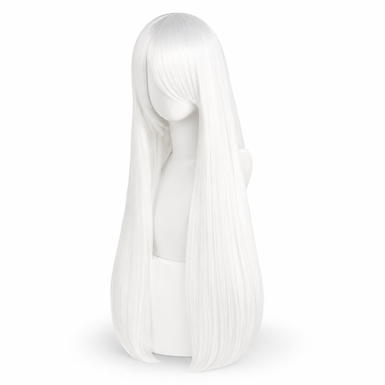 Persephone Classic White Cosplay Wig – 32in Long Straight Synthetic Hair